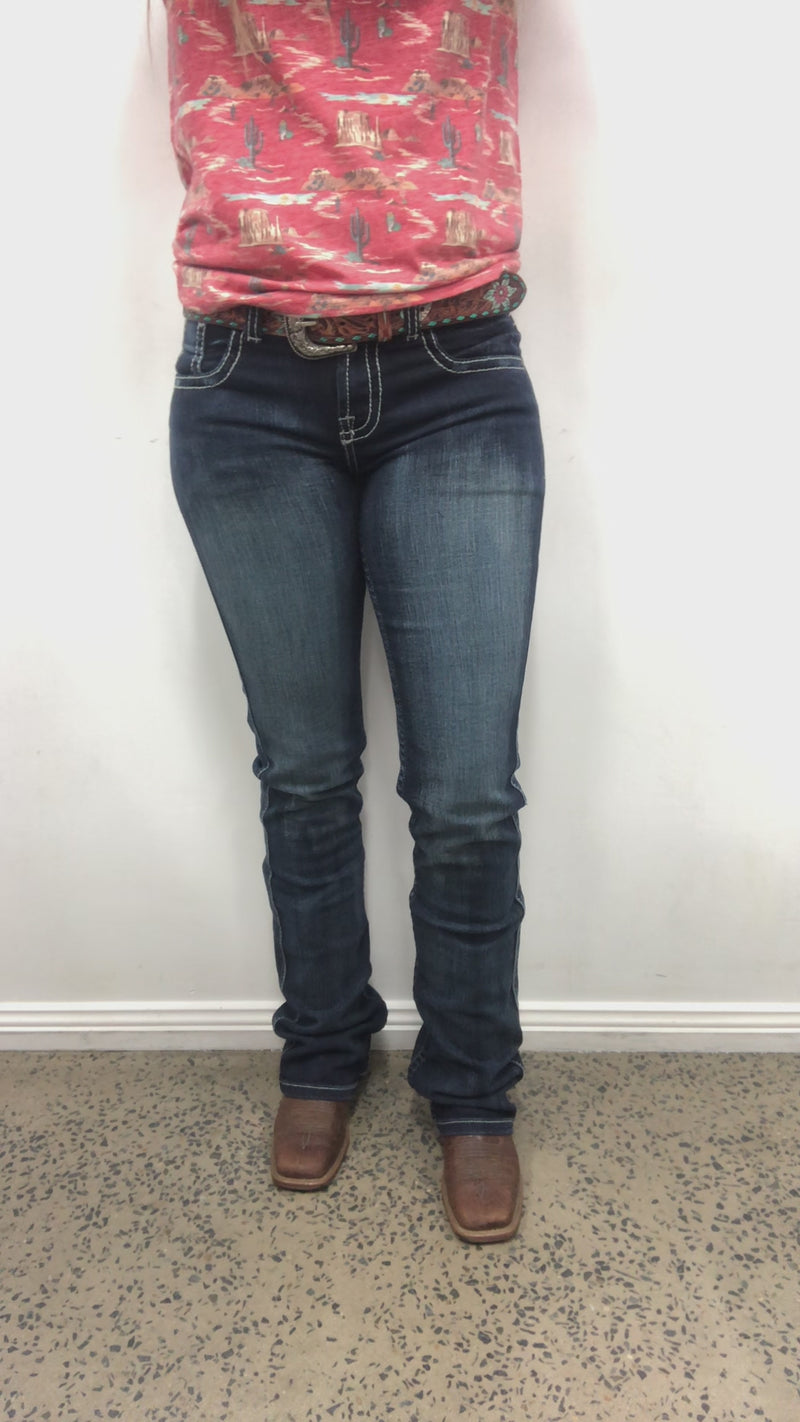 Cowgirl Tuff Jeans - Never Give Up Dark