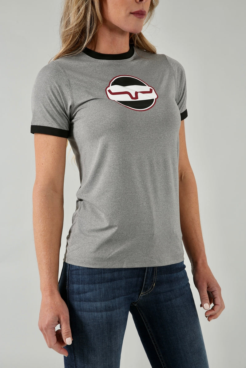 Kimes Ranch Union Made Ringer Tech Tee - Grey Heather