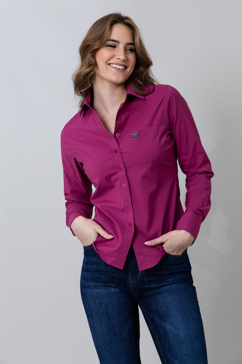 Kimes Ranch Long Sleeved Shirt - Linville Magenta