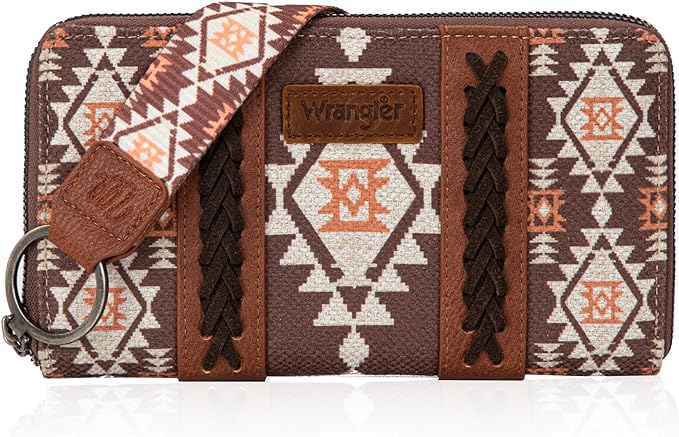 Wrangler Wallet - Dark Coffee Aztec