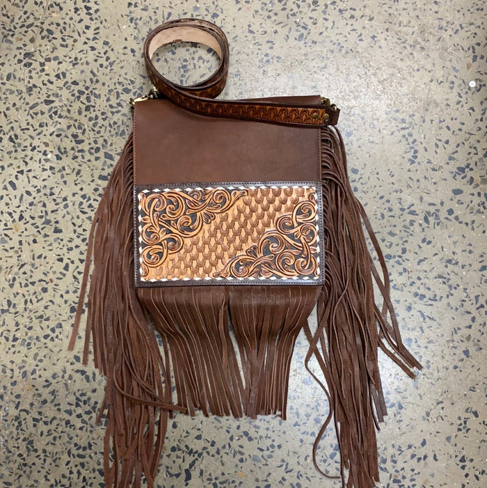 Cowhide & serape with LV patch & Fringe Large Purse
