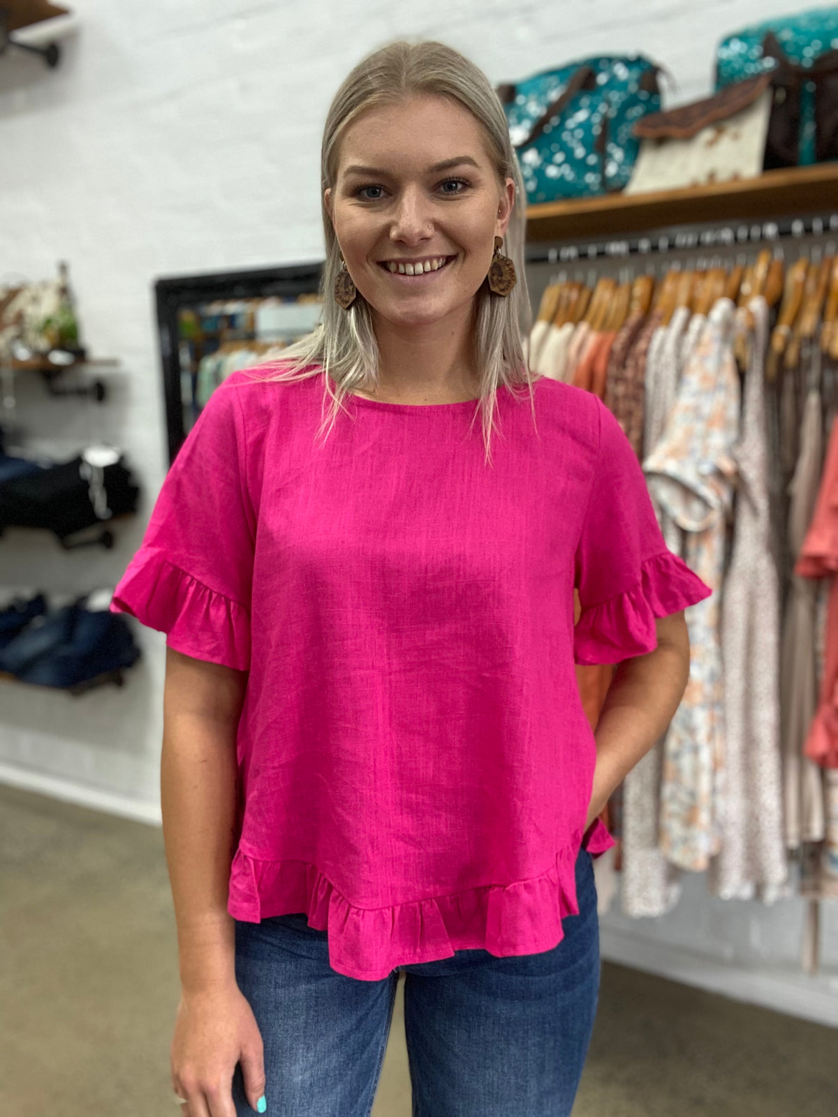 Priscilla Top - Fuchsia