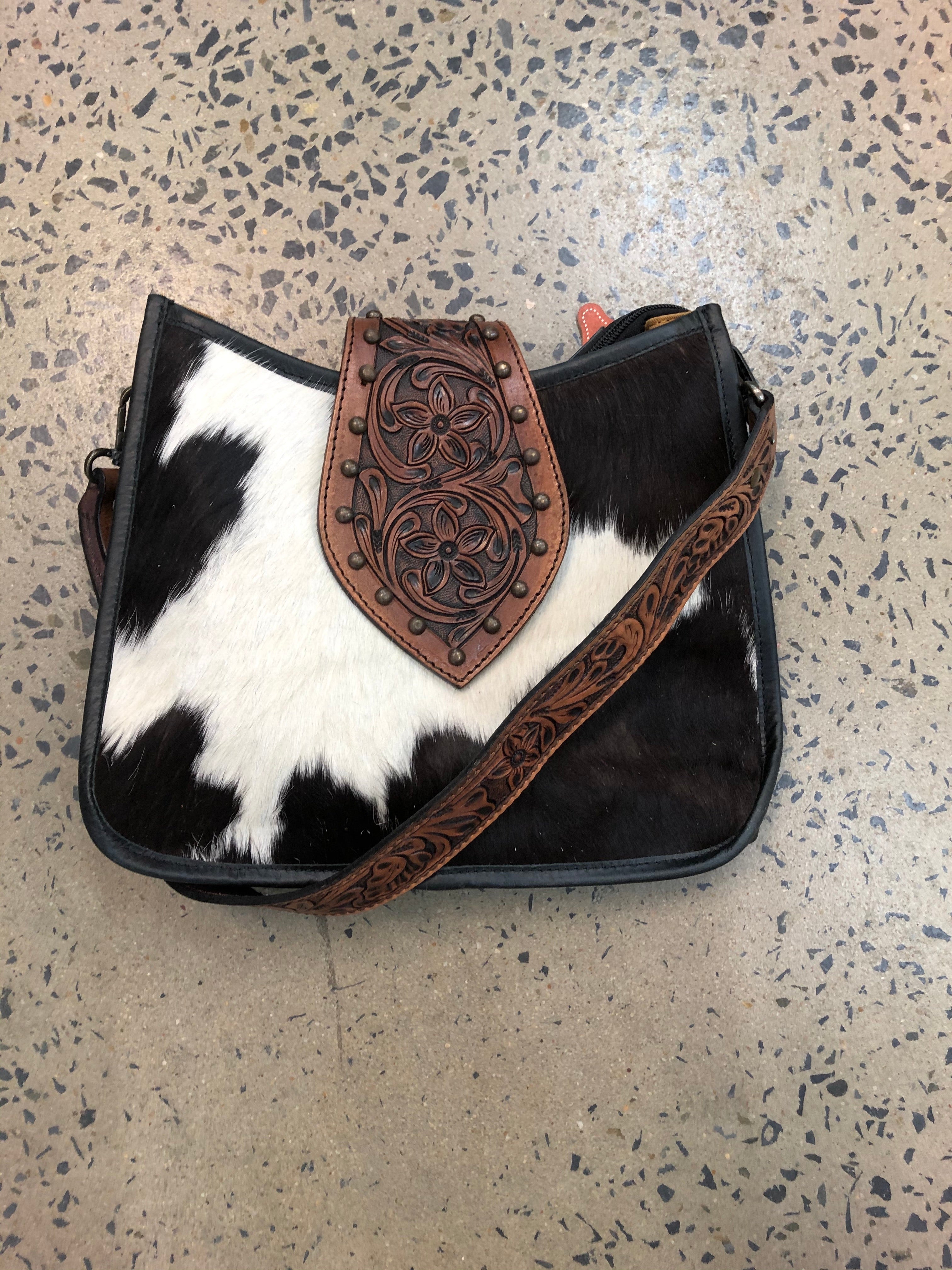 Ivy Cowhide and Leather Handbag Katie B