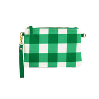 Liv & Milly - Large Crossbody Green & White Gingham