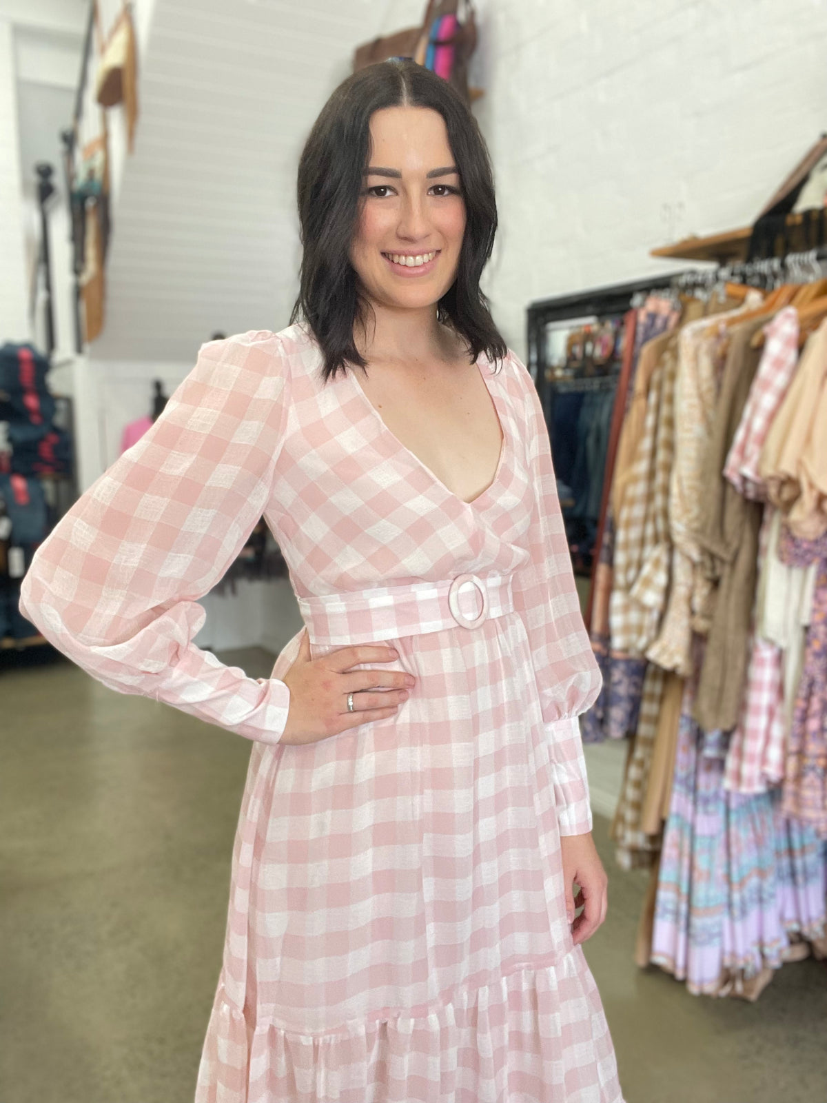 Kelly Dress - Pink Gingham