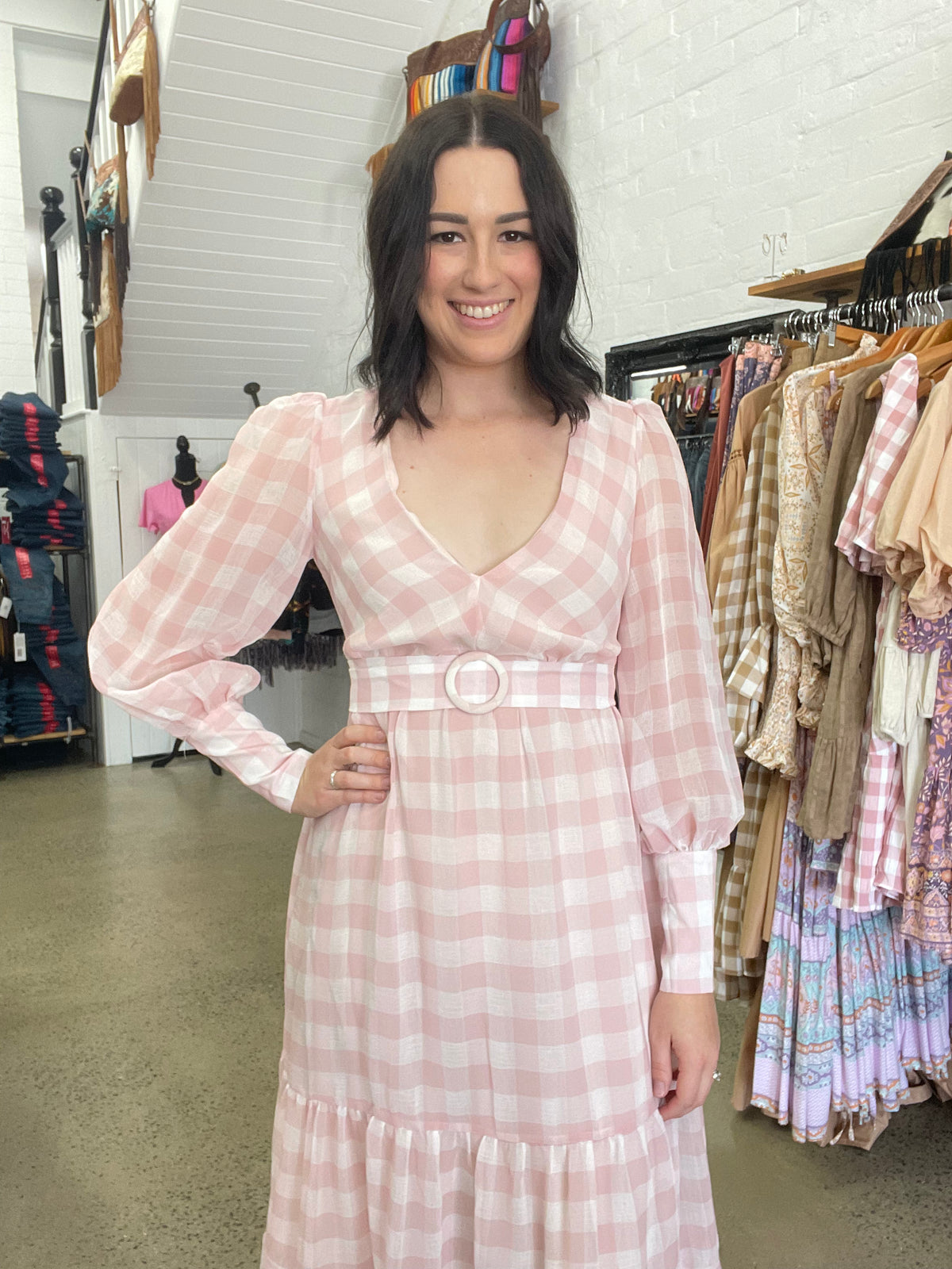 Kelly Dress - Pink Gingham