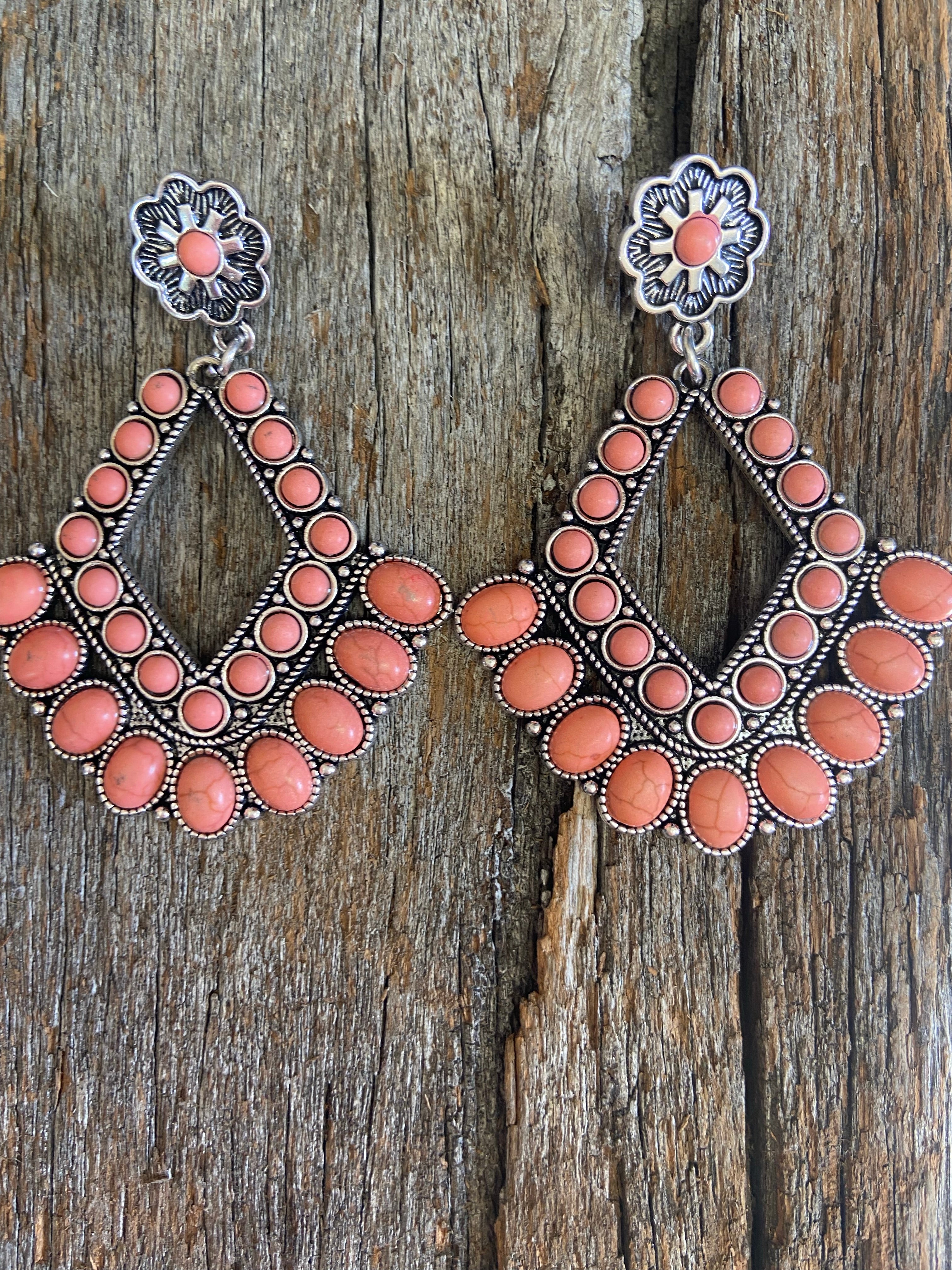 Silver store western earrings