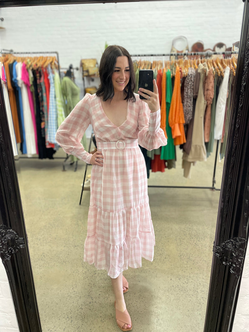 Kelly Dress - Pink Gingham