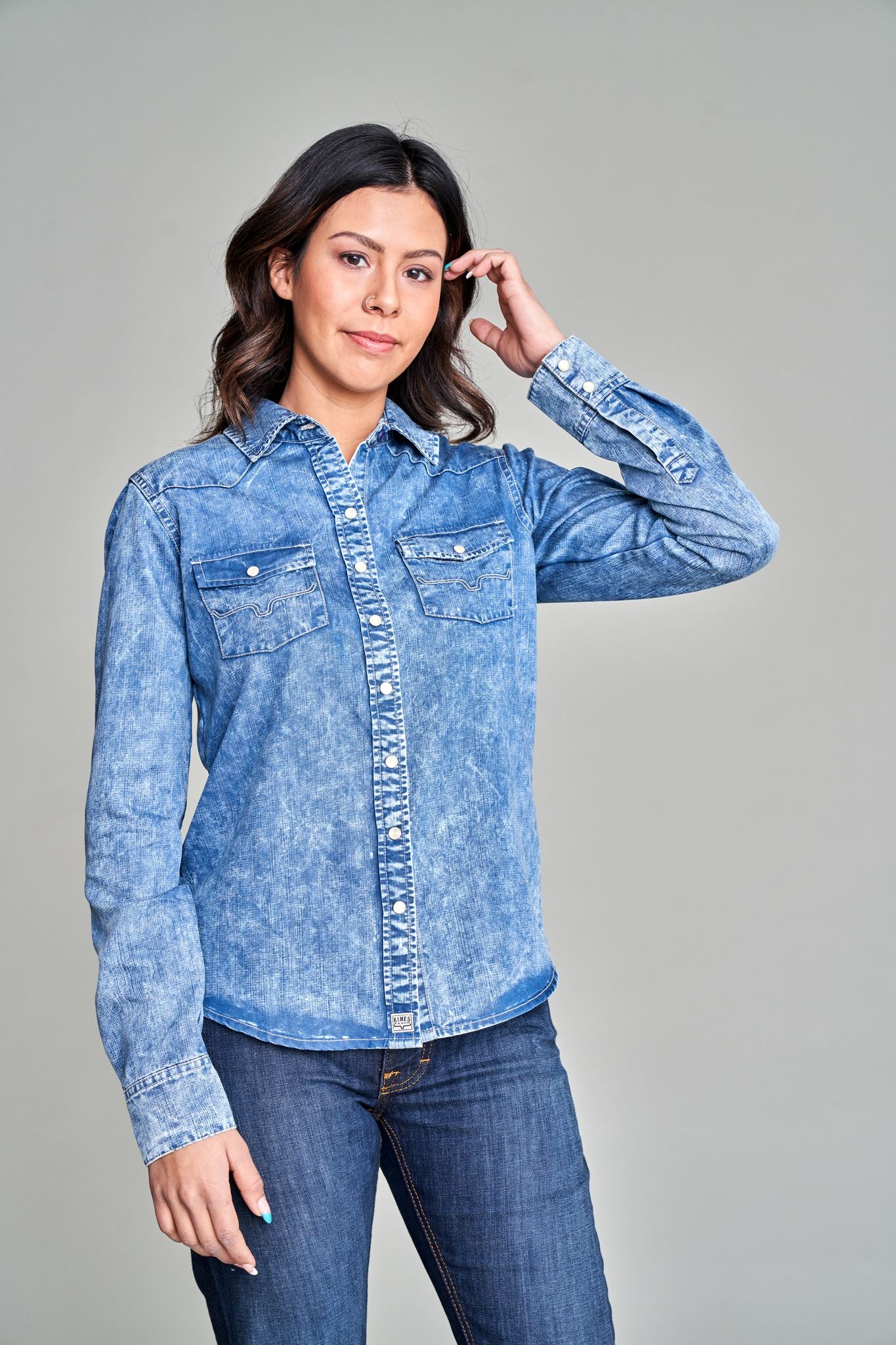 Kimes Ranch Long Sleeved Shirt - KC Tencel Indigo – Katie B